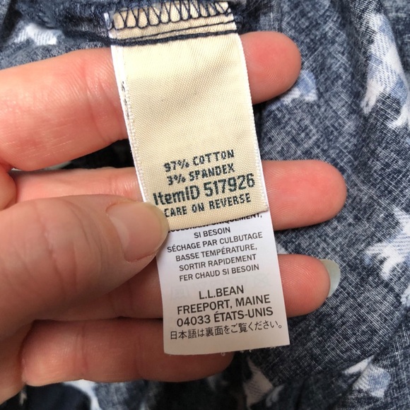 L.L.Bean Cotton Navy Blue Dog Patterned Pajamas Set Shirt & Shorts Women’s 2X - Picture 14 of 15